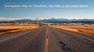 Autopista fronteriza entre Montana y Alberta que representa la ruta de inmigración canadiense hacia Estados Unidos.